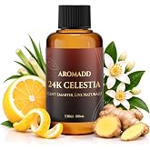 AROMADD 24K Celestia Diffuser Oil Inspired by W Hotel Luxury Scent, 100 mL | Lemon &amp; Ginger Fresh Scent, Premium Fragrance Oil for Waterless, Cold Air &amp; HVAC Diffusers, Long-Lasting, 3.38 fl oz