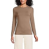 Lands' End Women's Plus Size Lightweight Jersey Skimming Long Sleeve Crew Neck T-Shirt