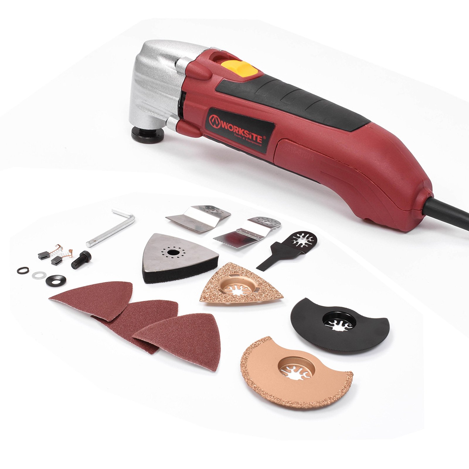 WORKSITE DMT122 Oscillating MultiTool with Carbide Grout Blade, Half