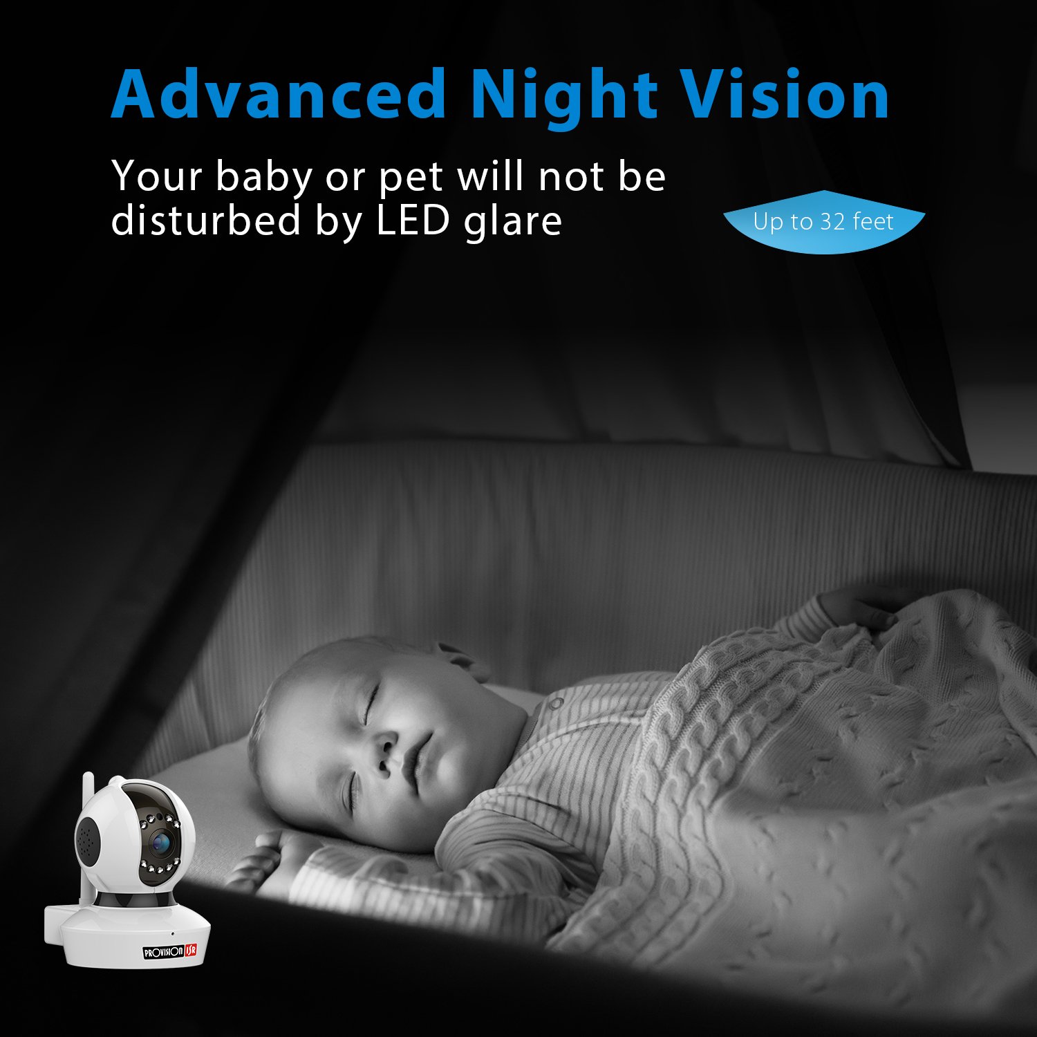 Provision-ISR 1080p HD WIFI Camera (2.0 Megapixel), Pan/Tilt IP Security Surveillance System, Baby Monitor, Nanny Cam, 2 Way Talkback, White