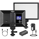 Neewer 2-Pack 13 LED Video Light Panel Kit - Bi-Color 3200K-5600K With 8000mAh Battery & Stands