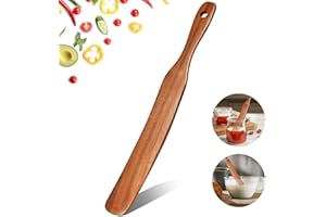 Skinny Spurtle for Sourdough Starter, Mixing, Reaching Bottom of Jar, Dough Whisk, 100% Natural from High Moist Resistance Te