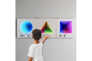 Infinity Trio Mirror Set – 3-Piece LED Infinity Wall Decor (Triangle, Circle & Square) with Rotating Controls & Tunnel Light 