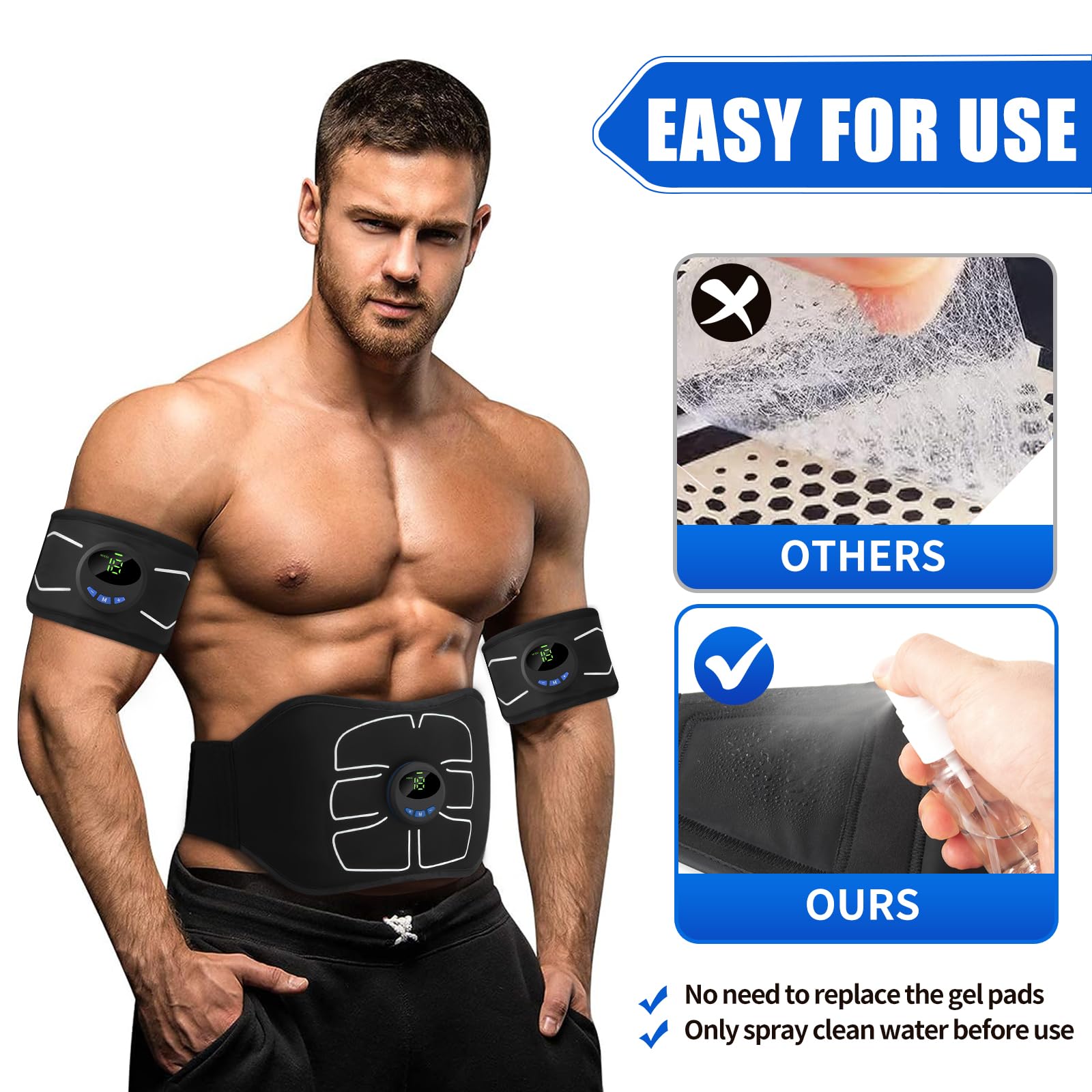 MarCoolTrip MZ Electronic Muscle Stimulator, Abs Stimulator Muscle Toner, Ab Machine Trainer for All Body, Fitness Strength Training Workout Equipment for Men and Women