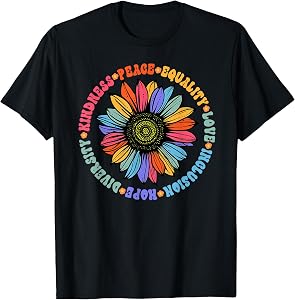 Kindness Peace Equality Love Hope Diversity Human Rights T-Shirt Small