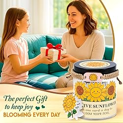 60 Positive Sunflower Cards Jar, Affirmation Cards