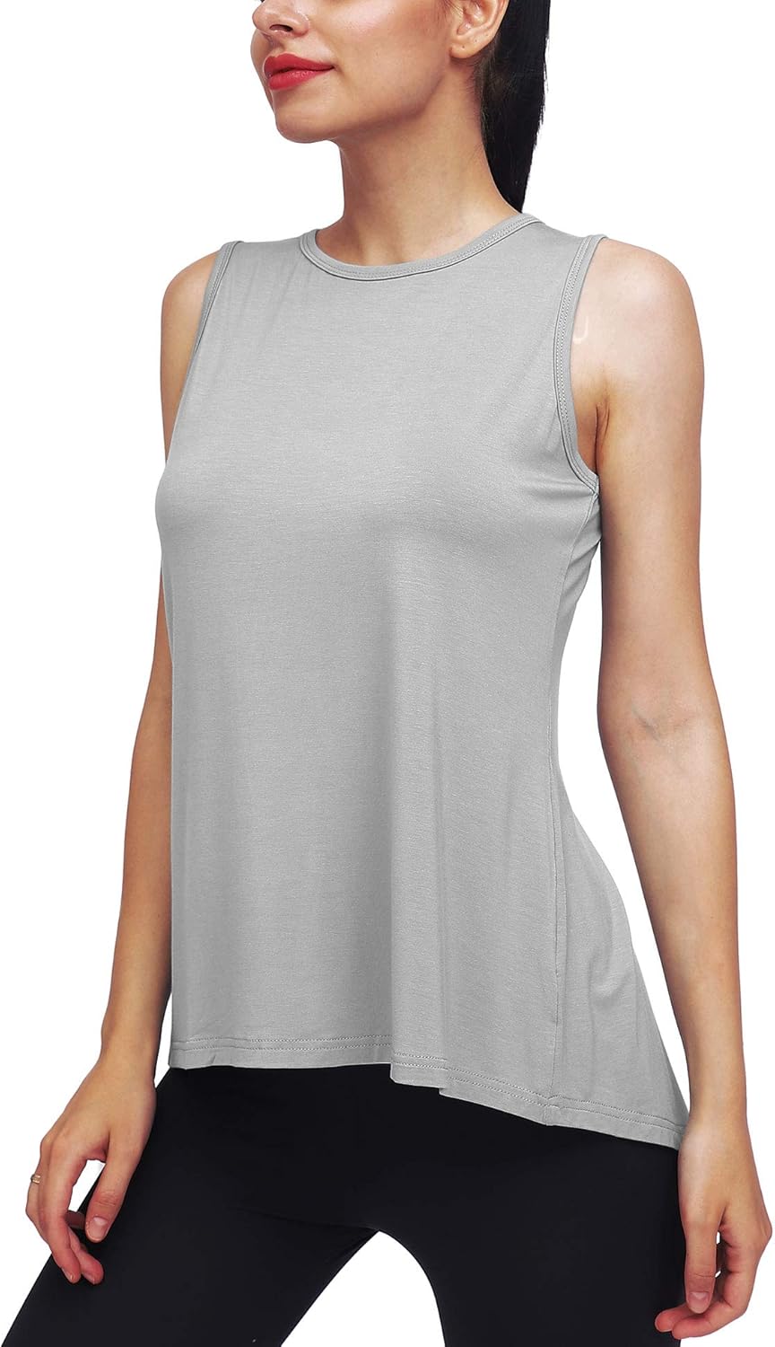 Mippo Workout Tops for Women Workout Yoga Shirts Muscle Tank Athletic Running Tank Tops: Clothing