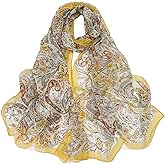 Pokeedioty Scarfs for Women Lightweight Scarves Elegant Floral Pattern Sheer Scarfs Shawls Wraps