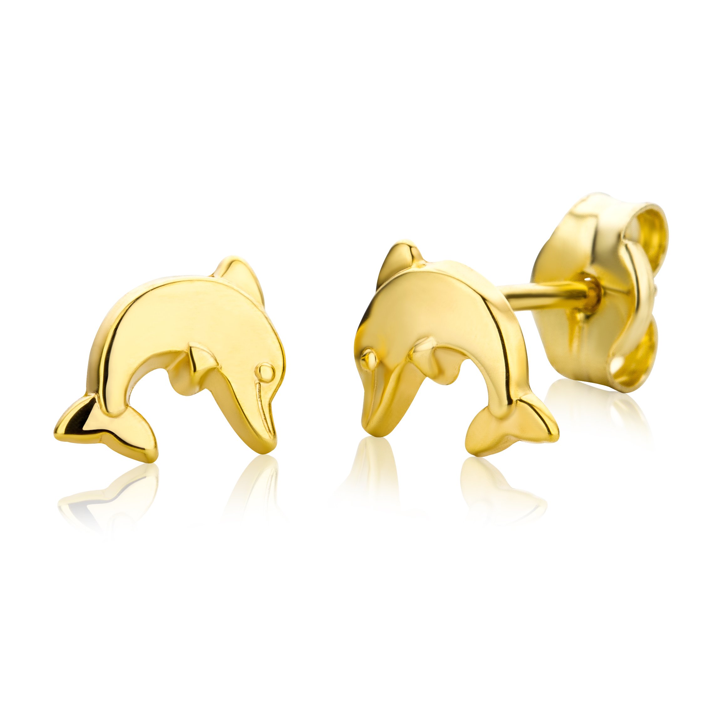 Miore Earrings for Kids studs with Dolphin Yellow Gold 9 Kt / 375