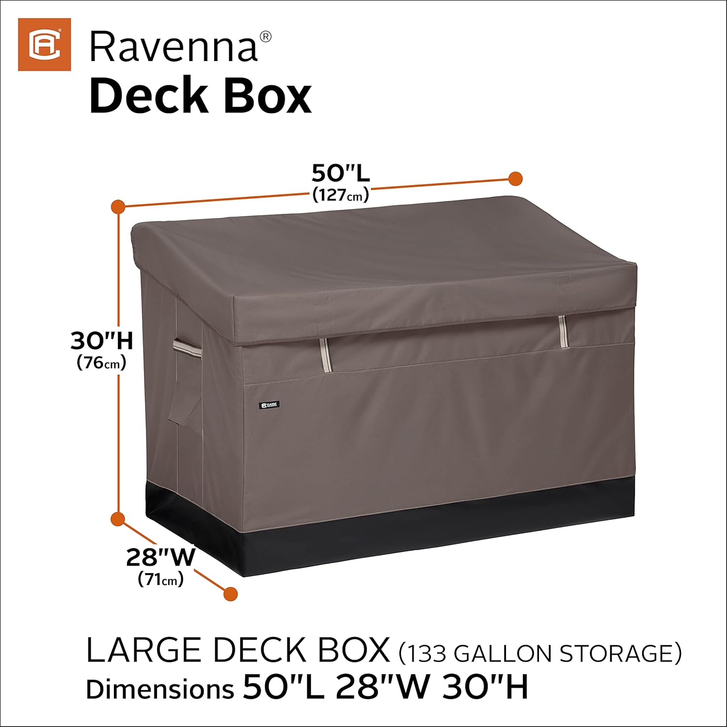 Classic Accessories Ravenna Water-Resistant 133 Gallon Deck Box : Garden & Outdoor