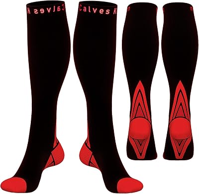 (2 Pairs) Calves Kelson Compression Socks 20-30 mmHg for Men Women