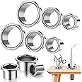 MorningRo 6 Pcs Hair Dryer Holder Insert Salon Hair Station Hot Iron Appliance Tube Stainless Steel Hair Tool Holder Tube and Comb Accessories Salon Station Organizer for Hairdresser Bathroom, 3 Sizes