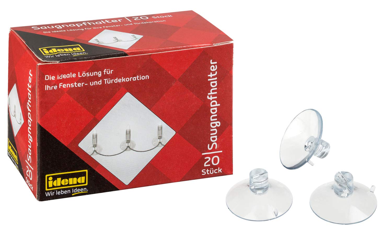 Idena 8522040 Suction Cups for Fairy Lights Suction Cup Transparent Christmas Plastic 8 x 11.6 x 4.8 cm