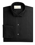 Neil Allyn Men's Black Wing Collar 1/4" Pleats