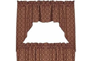 Home Collection by Raghu Marshfield Jacquard Barn Red and Tan Swag, 72" x 36"