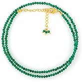 Natural Gemstone Micro Faceted Round 2-2.5 mm Beads Dainty Choker Necklace Handmade Jewelry for Women Healing Chakra Crystals Gold Plated Chain 18 inch Mother's Day Gift for Her