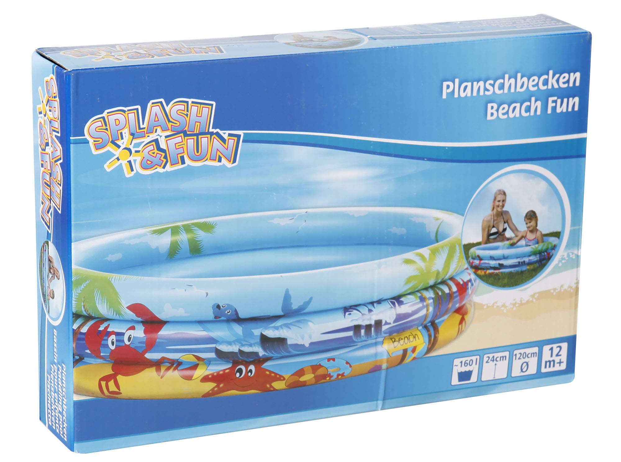 VEDES Großhandel GmbH - Ware Splash & Fun 7703471 Paddling Pool Beach Fun 120 cm