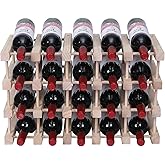 FDHUIJIA Wine Rack Small countertop Cabinet Stackable Storage Wooden freestanding Floor Wine Holder (20 Bottles)