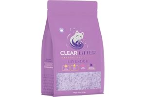 Clear Litter Lavender Cat Litter – Premium Lightweight, Non-Clumping, Dust-Free Crystals for Odor Control, ScoopFree & Easy t