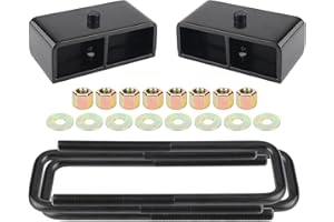 PROEZE 2" Rear Leveling Lift Block Kits for 1995-2024 Tacoma, 1995-2022 Tundra, 2 inch Rear Black Leveling Lift Block Kit Extended Square U-Bolts Compatible with Tacoma Tundra