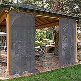 SpaceDresser Waterproof Outdoor Sheer Curtains for Patio - 2 Panels Rod Pocket Indoor Voile Sheer Curtain for Living Room,52W x 84L inch, Grey