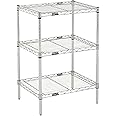 METRO Professional's Choice Commercial-Grade NSF Shelving Unit - Multipurpose Adjustable Wire Shelf for Home, Garage, Kitchen and More - 3 Shelves, 18" W x 24" L x 33" H - Chrome