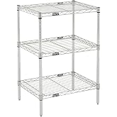 METRO Professional's Choice Commercial-Grade NSF Shelving Unit - Multipurpose Adjustable Wire Shelf for Home, Garage, Kitchen and More - 3 Shelves, 18" W x 24" L x 33" H - Chromate