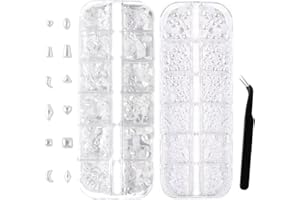 SNMZLC 2 Boxes Pearl Nail Charms 3D Multi-Shaped Nail Art Charm Flatback Half Round Pearls Star Heart Moon White Pearls for Crafting Nail Art DIY Design Decoration US283 (White Multi-Shaped)