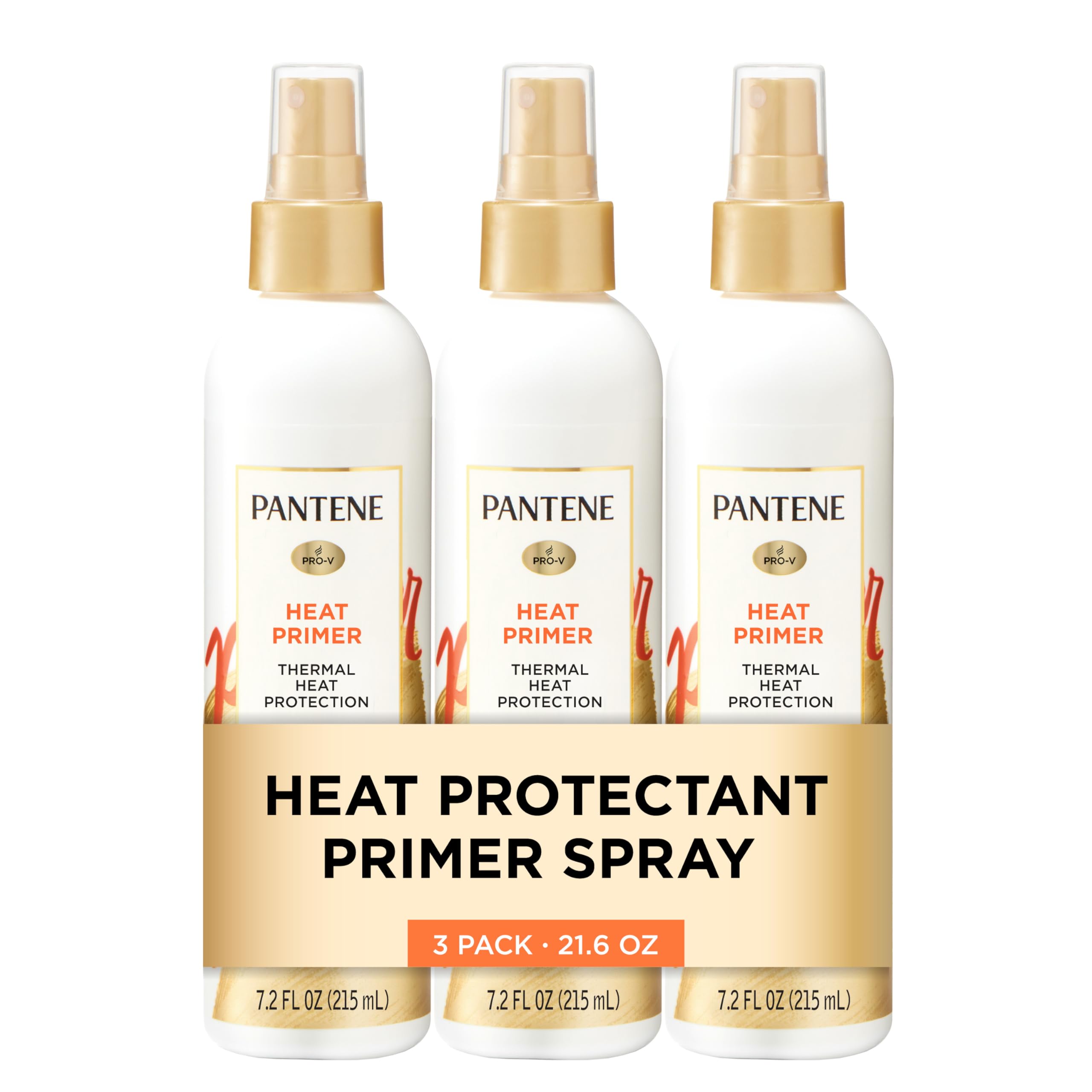 Photo 1 of Pantene Pro-V Heat Protectant Spray, Thermal Heat Primer for Hair, Pack of 3, 21.6 oz total