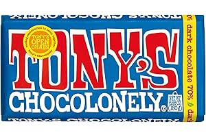 Tony's Chocolonely - 70% Dark Chocolate Bar - Belgium Chocolate, No Artificial Flavoring, Fairtrade & B Corp Certified - 6.35 Oz