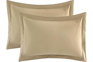 VANTA REPUBLIC Sham Pillows Set of 2, 20 X 30, Hypoallergenic Pillow Cover, High Thread Count, Double Brushed Microfiber, 2200 Series, 90 GSM, Hotel Collection, Pillow Shams for Queen Bed (Taupe, Twin, Full, Queen)