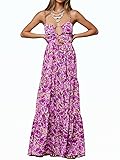Beach Dresses for Women Purple Summer Spaghetti