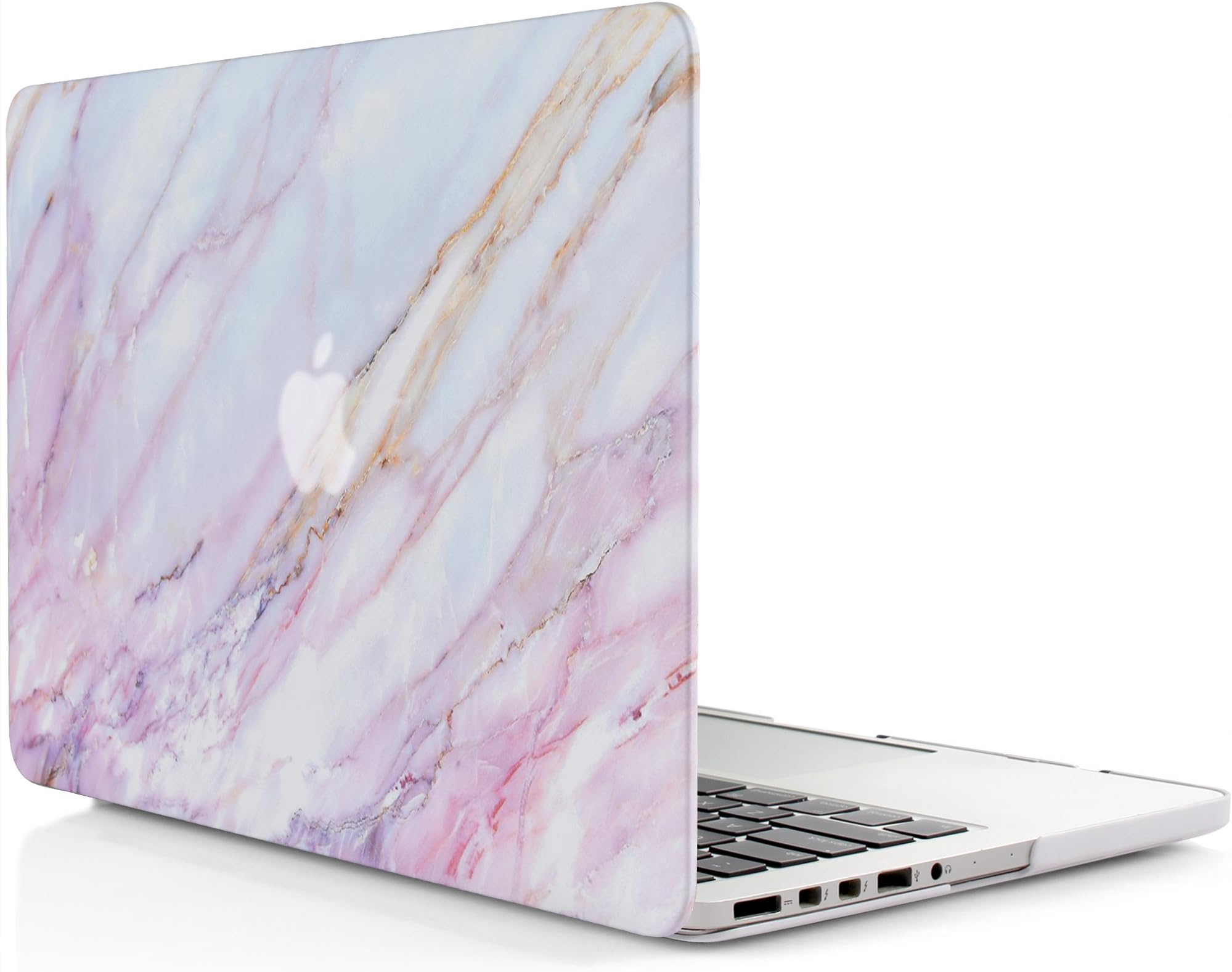 iDOO Matte Soft Touch Plastic Hard Case Protective Shell Cover for MacBook Pro 15 inch with Retina Display Without CD Drive Model A1398 - Pink Marble