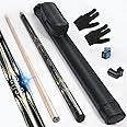lotmusic Premium Pool Stick with Telescopic Fiber Extension Cue,58 Inch Professional Pool Cue Stick Set with Black Pool Cue Case & Billiards Accessories