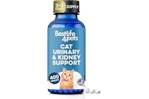 Cat UTI Remedy & Kidney Support for Cats, Natural Urinary Tract Infection and Cat Bladder Crystals Treatment Helps Flush Out 