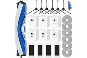 SONIICMOMO Accessories Kit for ECOVACS DEEBOT T30S/T30S Pro Vacuum, 1 Main Brushes, 4 HEPA Filters, 6 Mop Pads, 6 Vacuum Bags, 6 Side Brushes, 1 Cleaning Brush, 24 Pack Replacement Parts