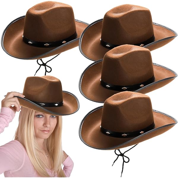 Amazon.com: SGBETTER 4 Pack Pinch Front Cowboy Hat Novelty  display picture 1