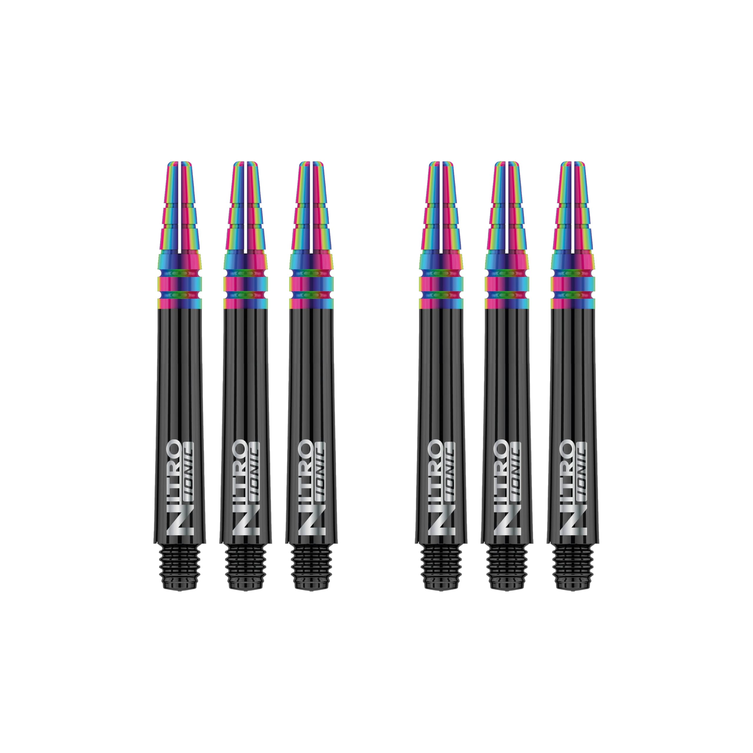 RED DRAGON Nitrotech Ionic Intermediate Black Dart Stems - 2 sets per pack (6 stems in total)