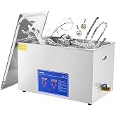 VEVOR Ultrasonic Cleaning Machine 30L 1200W | Commercial Sonic Cleaner, Heated, For Eyeglasses Rings Jewelry, Large Capacity