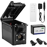 Trailer Light & Electric Brake Tester with 12V 10Ah Battery, Tests 7-Spade, 6-Round and 4/5-Flat Pin Type Trailer Harnesses, Upgrade Wireless Remote Control, IP68 Waterproof Case