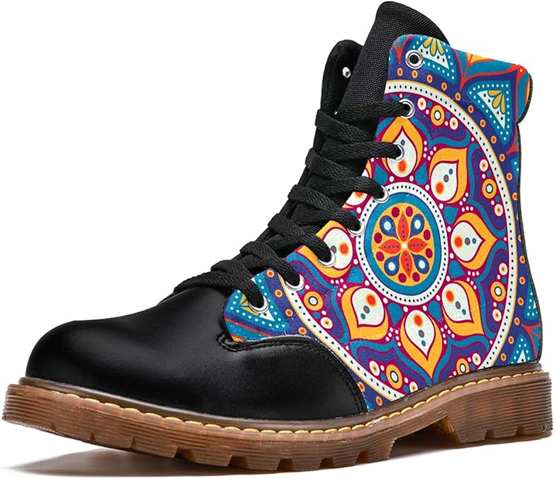 Lorvies Mandala Boho Indian Vintage Bunt Winterstiefel Hohe Schuhe aus