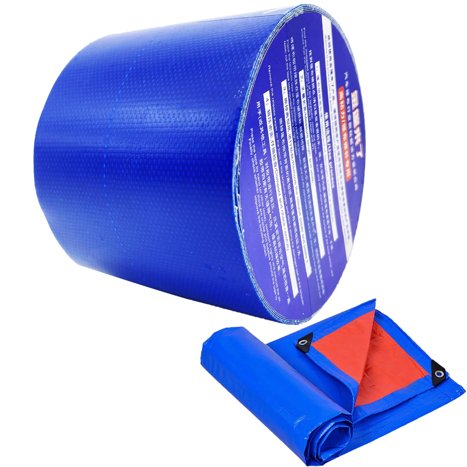 KAIHENG Tarpaulin Repair Tape, 3.15IN*16.4FT Blue Waterproof Tarp Repair Tape Patch, Heavy Duty RV Covers Tent Repair Tape for Truck Camper Travel Trailer Boat Covers