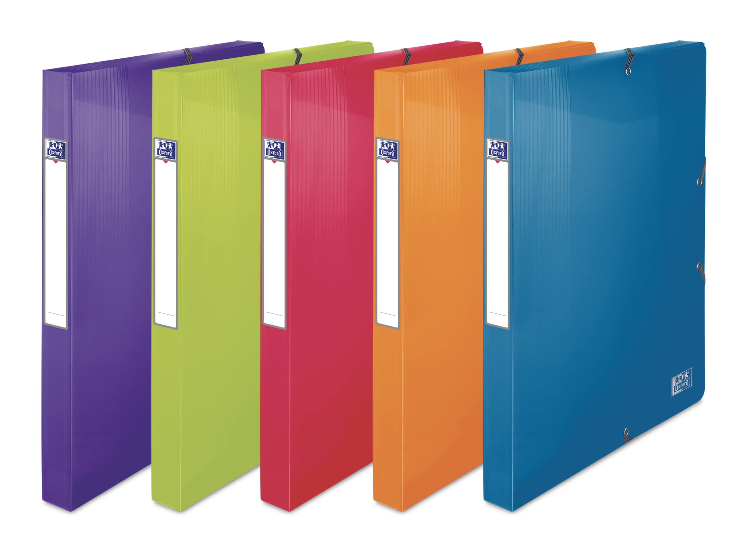 Elba School Life Pack of 10 Boxes of 25 mm Spine 24 x 32 cm Assorted Colours