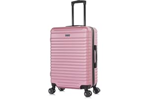 InUSA DEEP Luggage with GEL Handle | Spacious Traveling Suitcases, Travel Suitcase with Dual Spinner Wheels and Studs | 24 Inch Medium Hardside Luggage | Rose Gold