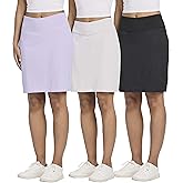 Real Essentials 3 Pack: Women's 20" Golf Skirts Knee Length Skorts Athletic Long Active Casual Pockets (Available in Plus)