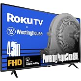 Westinghouse Roku TV 43 Inch Smart TV, 1080p Full HD, Apple AirPlay 2, Alexa