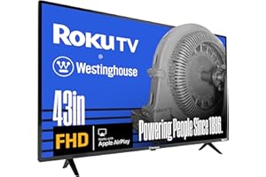 Westinghouse Roku TV - 43 Inch Smart TV, 1080P FHD Television with Wi-Fi Connectivity and Mobile App, Flat Screen, Bluetooth, Compatible with Apple AirPlay, Alexa and Google Assistant