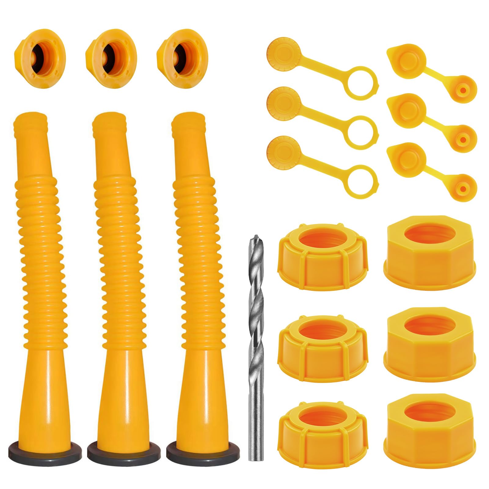 Gas Can Spout Replacement Kit, Gas Can Nozzle Replacement (3 Kits-Yellow)