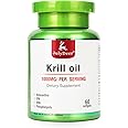 JulyDeer Antarctic Krill Oil 1000 mg with Omega-3s EPA, DHA, Astaxanthin and Phospholipids 60 Softgels Supplement No Fishy Aftertaste for Joint, Heart, Brain and Immunity