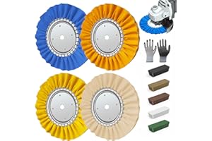 ROAMRIDER 5/8” Arbor 8” 12Ply Airway Buffing Wheel Kit – 11Pcs Polishing Set for Aluminum & Stainless Steel – No Flange Needed – Gloves Included